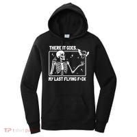 There It Goes My Last Flying F Skeletons Funny Halloween Women's Hoodie thumb 0