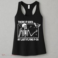 There It Goes My Last Flying F Skeletons Funny Halloween Women's Tank Top thumb 3