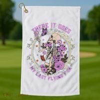 There It Goes My Last Flying Fuck Funny Sarcastic Golf Towel thumb 1
