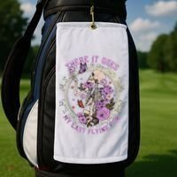 There It Goes My Last Flying Fuck Funny Sarcastic Golf Towel thumb 2