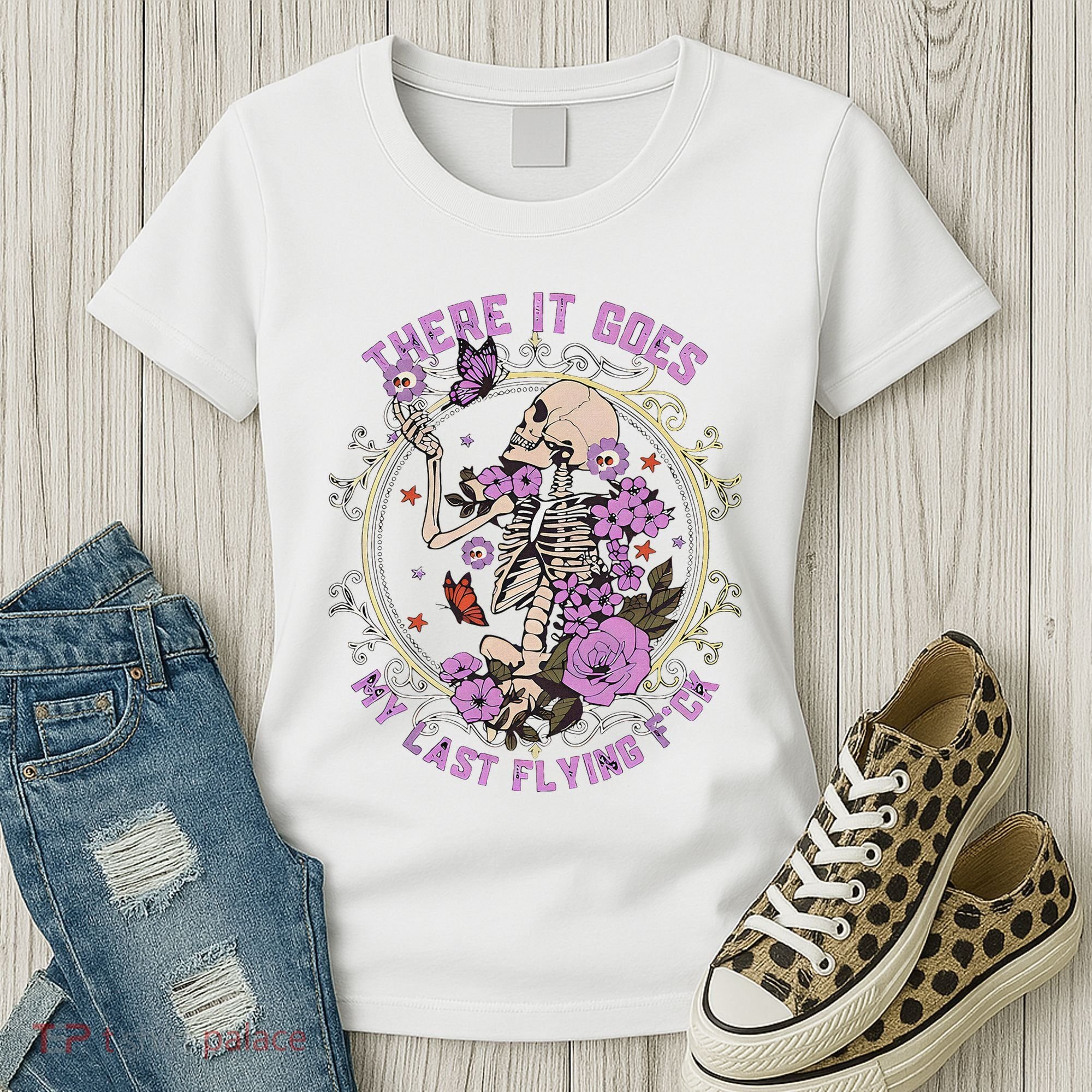 There It Goes My Last Flying Fuck Funny Sarcastic Women's T-Shirt