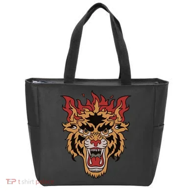 Tiger Flames Tote Bag