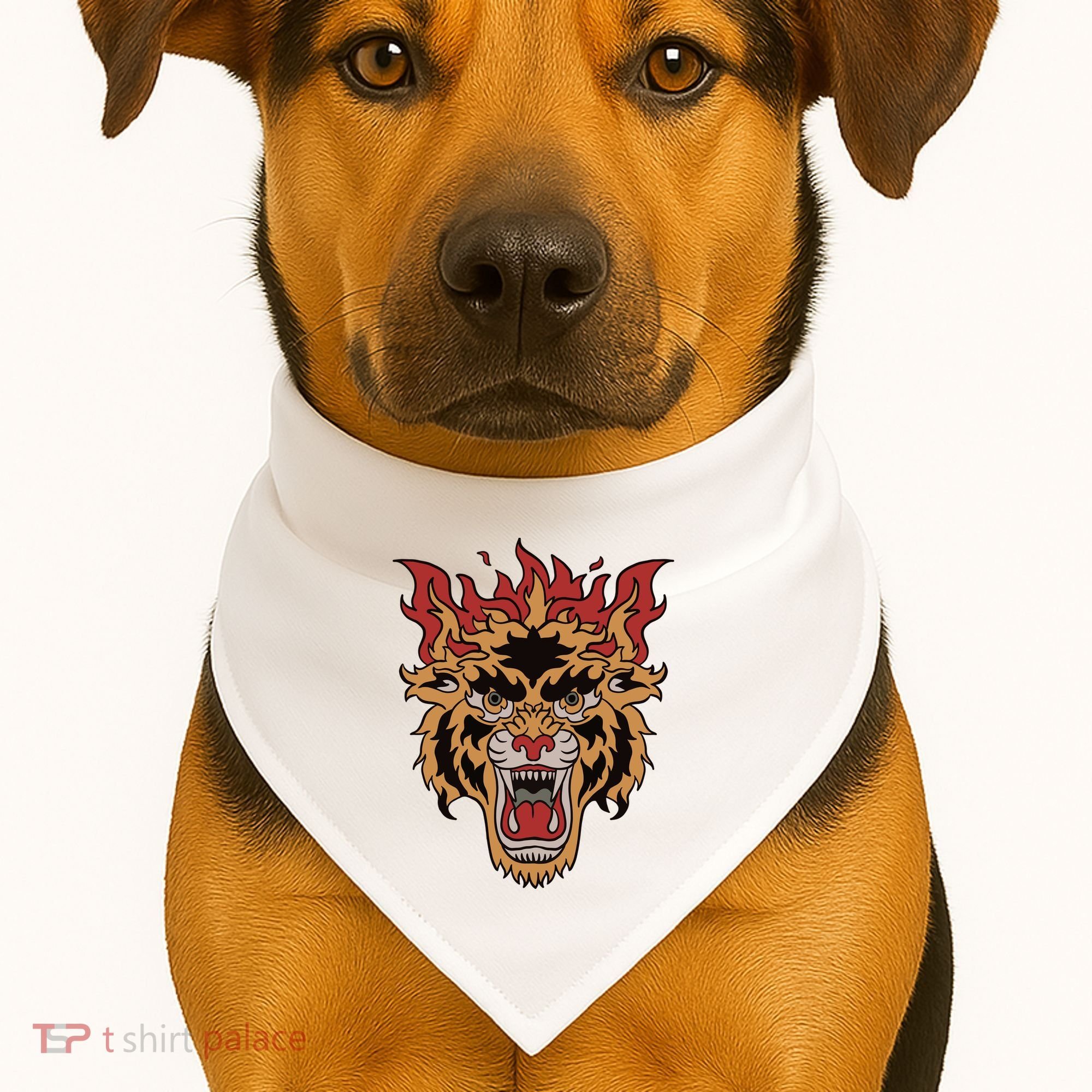 Tiger Flames USA-Made Doggie Bandana
