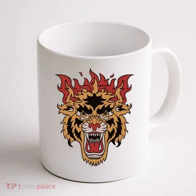 Tiger Flames Coffee Mug back