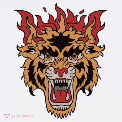 Tiger Flames Flat Bill Trucker Hat