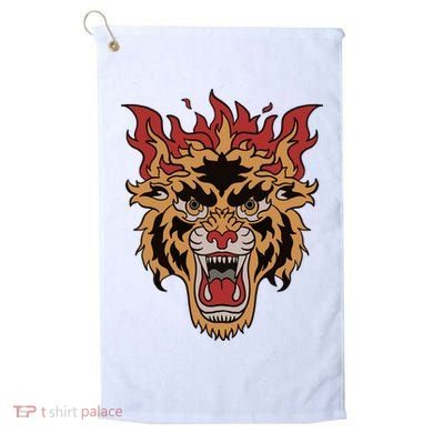 Tiger Flames Golf Towel