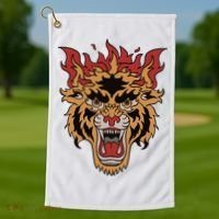 Tiger Flames Golf Towel thumb 1