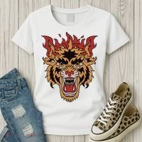 Tiger Flames Women's T-Shirt thumb 3