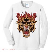 Tiger Flames Kids Long Sleeve Shirt thumb 0
