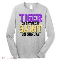 Tiger On Saturday Saint On Sunday Louisiana Football Long Sleeve Shirt thumb 0