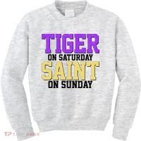 Tiger On Saturday Saint On Sunday Louisiana Football Kids Sweatshirt thumb 0