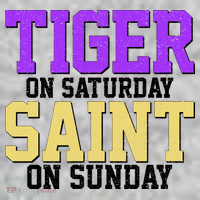 Tiger On Saturday Saint On Sunday Louisiana Football Kids Sweatshirt thumb 2