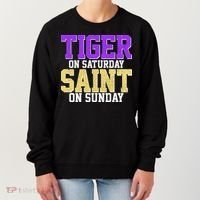 Tiger On Saturday Saint On Sunday Louisiana Football Women's Sweatshirt thumb 0