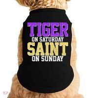Tiger On Saturday Saint On Sunday Louisiana Football Doggie Tank thumb 0