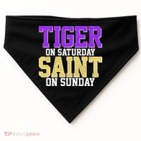 Tiger On Saturday Saint On Sunday Louisiana Football USA-Made Doggie Bandana thumb 0