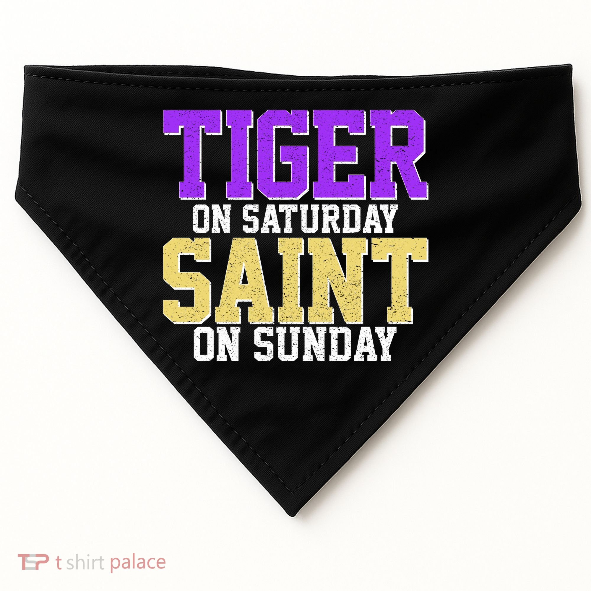 Tiger On Saturday Saint On Sunday Louisiana Football USA-Made Doggie Bandana