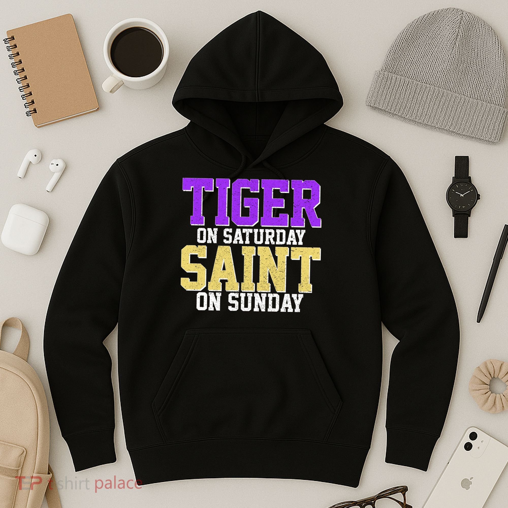 Tiger On Saturday Saint On Sunday Louisiana Football Hoodie