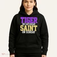 Tiger On Saturday Saint On Sunday Louisiana Football Hoodie thumb 5