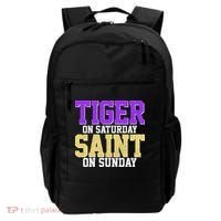 Tiger On Saturday Saint On Sunday Louisiana Football Backpack thumb 0