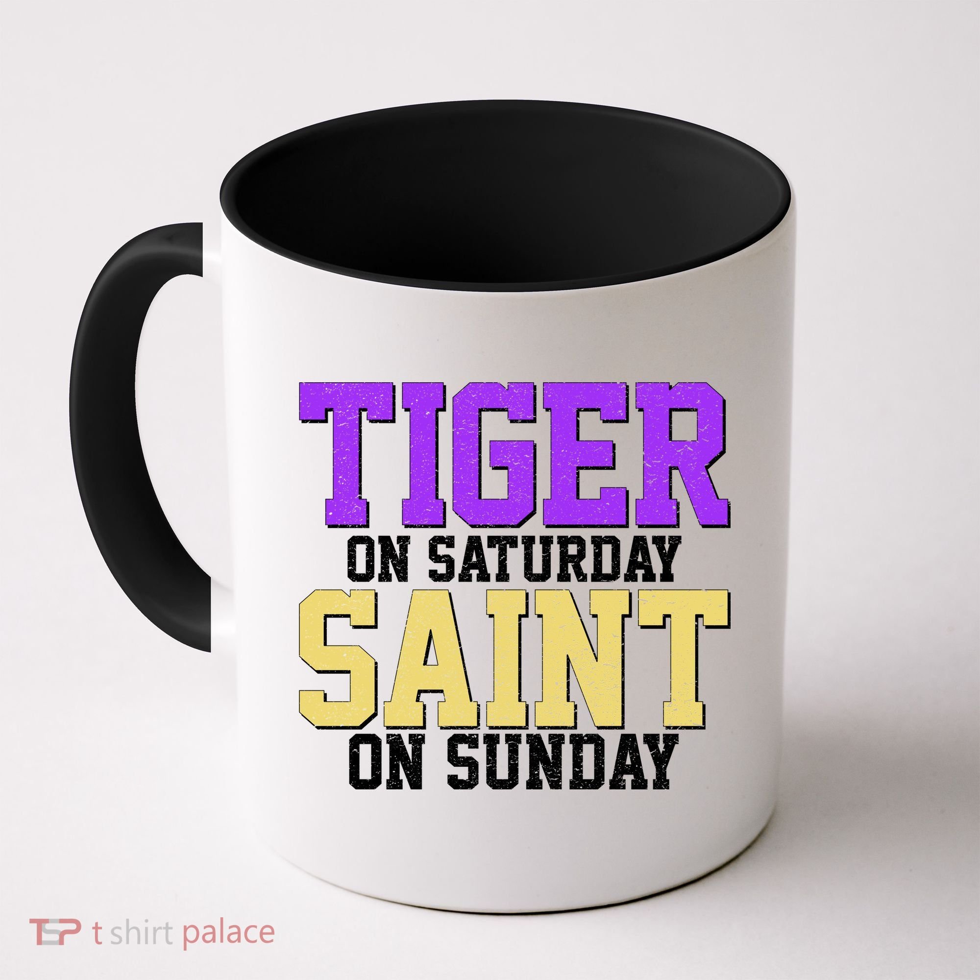 Tiger On Saturday Saint On Sunday Louisiana Football Coffee Mug