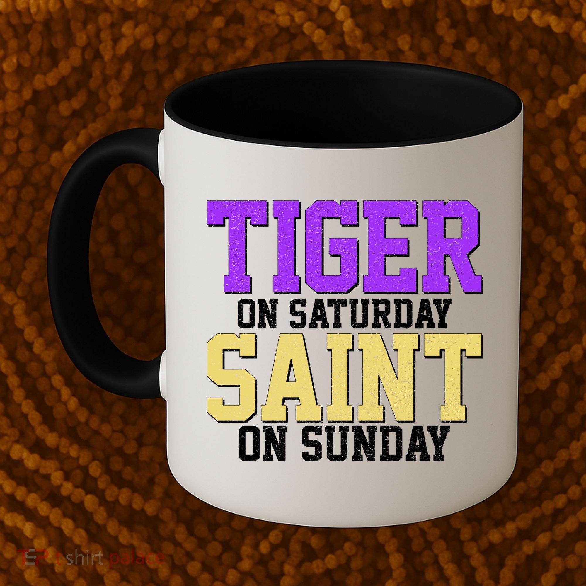 Tiger On Saturday Saint On Sunday Louisiana Football Coffee Mug