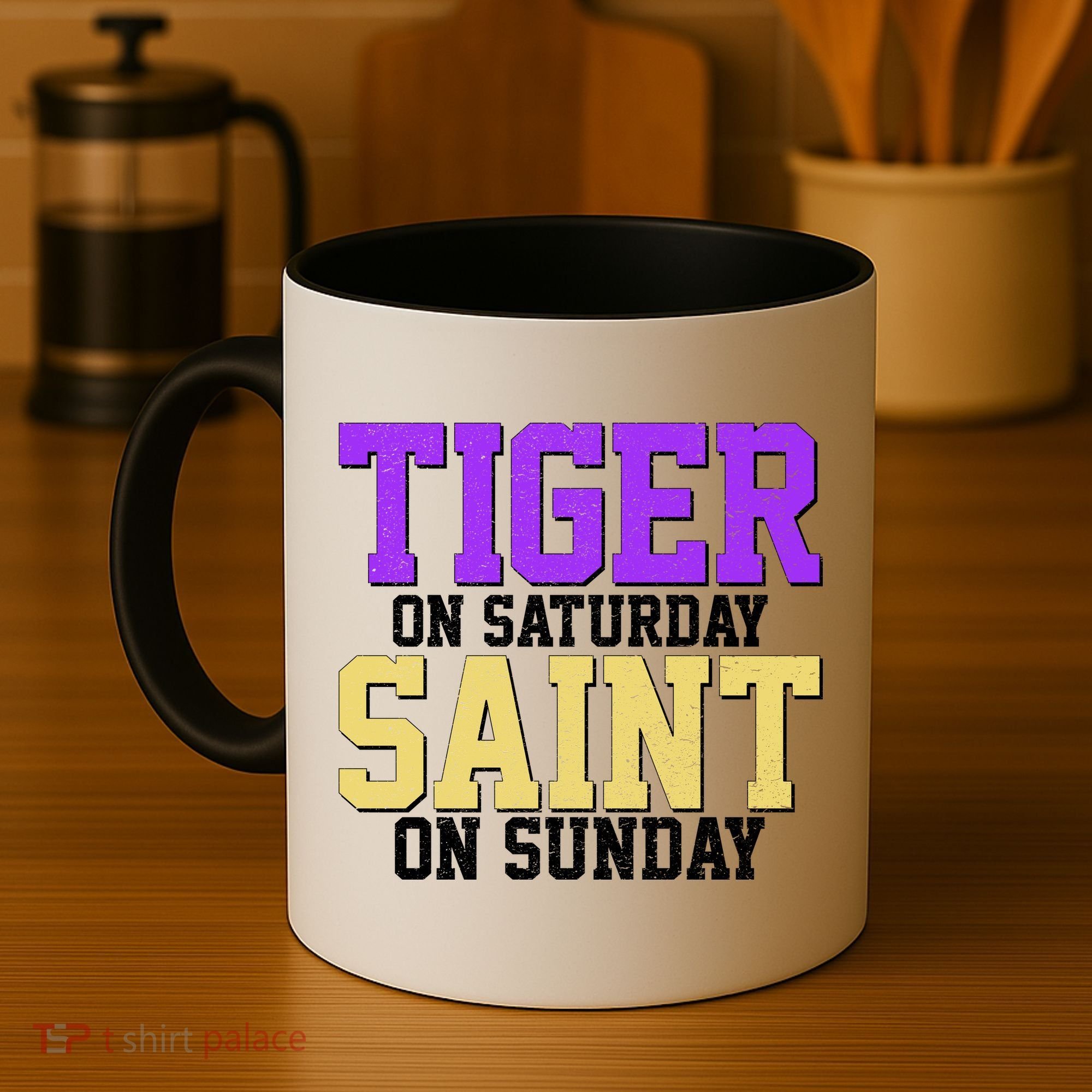 Tiger On Saturday Saint On Sunday Louisiana Football Coffee Mug