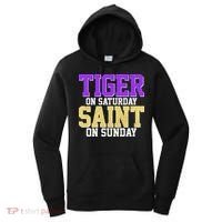 Tiger On Saturday Saint On Sunday Louisiana Football Women's Hoodie thumb 0