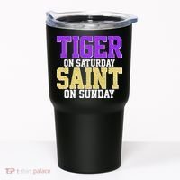 Tiger On Saturday Saint On Sunday Louisiana Football Tumbler thumb 0