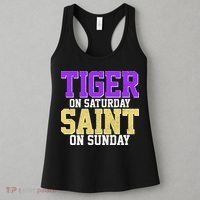 Tiger On Saturday Saint On Sunday Louisiana Football Women's Tank Top thumb 3