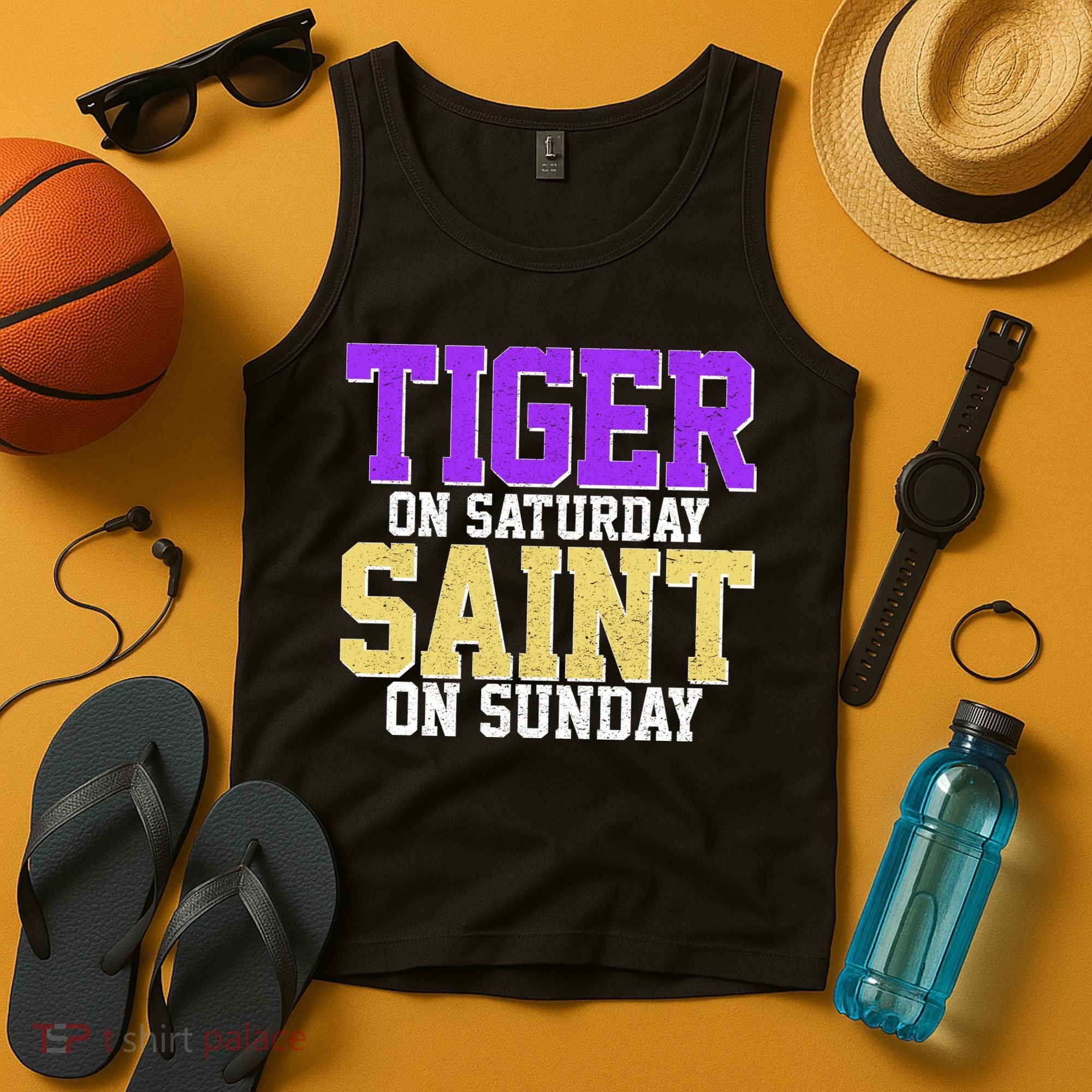Tiger On Saturday Saint On Sunday Louisiana Football Tank Top