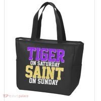 Tiger On Saturday Saint On Sunday Louisiana Football Tote Bag thumb 3