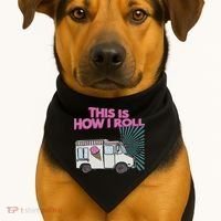 This Is How I Roll Funny Casual Ice Cream Truck Gift USA-Made Doggie Bandana thumb 1
