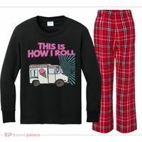 This Is How I Roll Funny Casual Ice Cream Truck Gift Kids Long Sleeve Plaid Pajama Set thumb 0