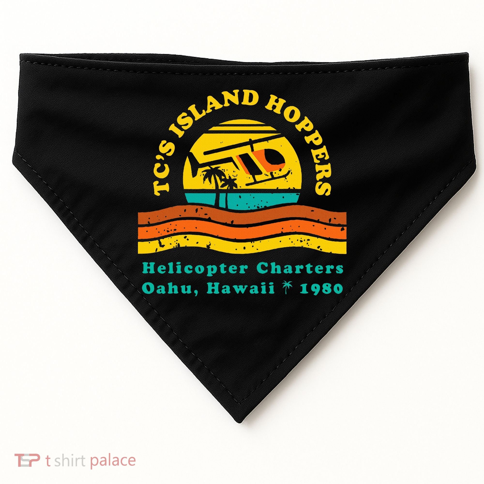 TcS Island Hoppers Helicopter Charters Hawaii Since 1980 USA-Made Doggie Bandana