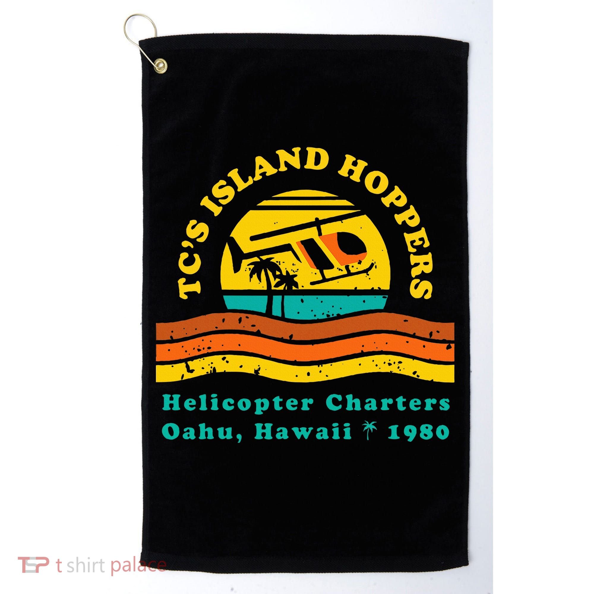 TcS Island Hoppers Helicopter Charters Hawaii Since 1980 Golf Towel