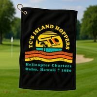 TcS Island Hoppers Helicopter Charters Hawaii Since 1980 Golf Towel thumb 1