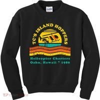 TcS Island Hoppers Helicopter Charters Hawaii Since 1980 Kids Sweatshirt thumb 0