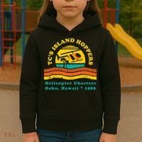 TcS Island Hoppers Helicopter Charters Hawaii Since 1980 Kids Hoodie thumb 3