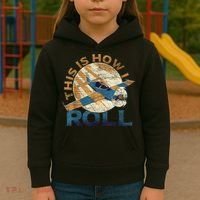 This Is How I Roll Pilot Kids Hoodie thumb 3
