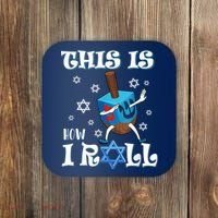 This Is How I Roll Hanukkah Chanukkah Dreidel Jewish Coaster thumb 0