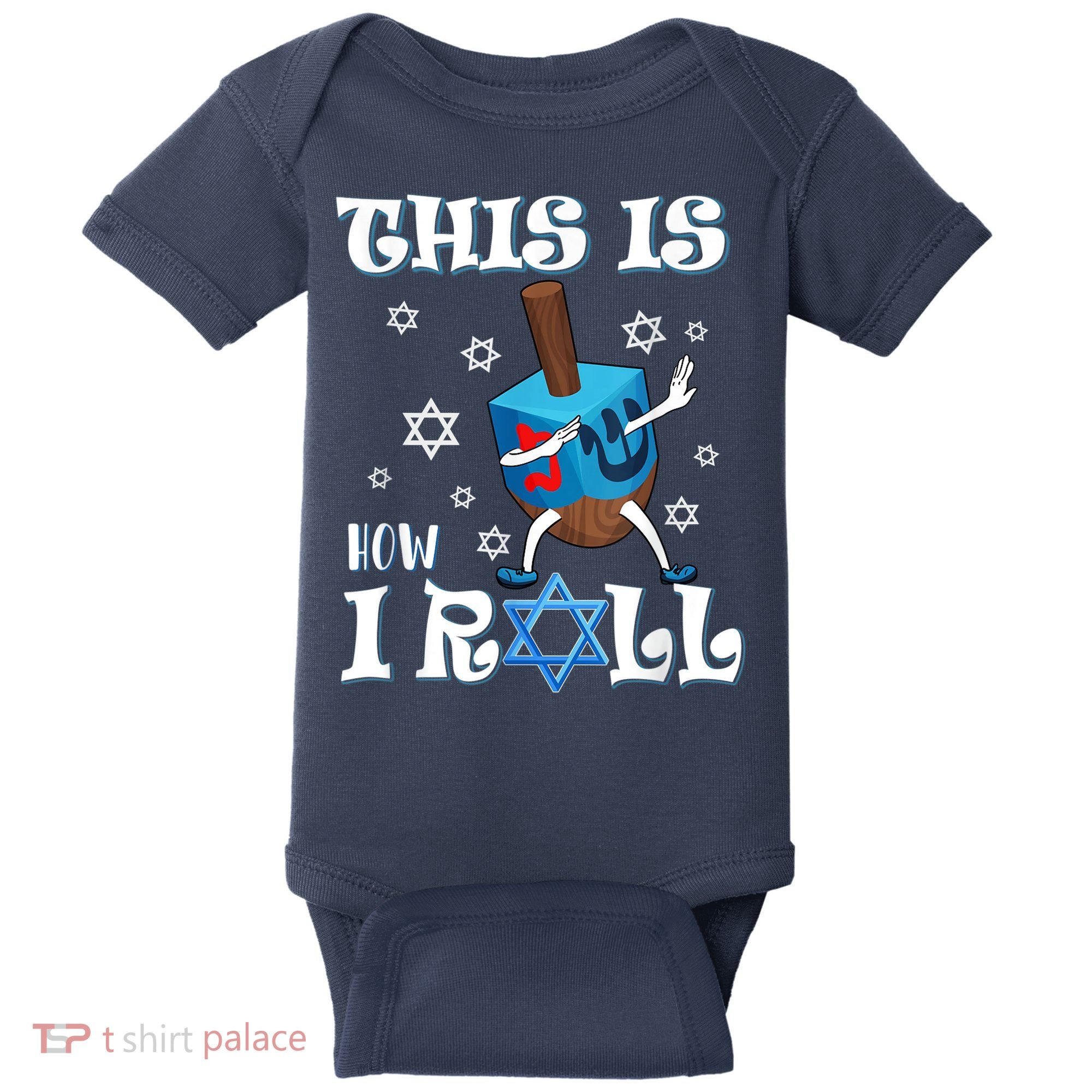 This Is How I Roll Hanukkah Chanukkah Dreidel Jewish Baby Bodysuit