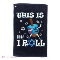 This Is How I Roll Hanukkah Chanukkah Dreidel Jewish Golf Towel thumb 0