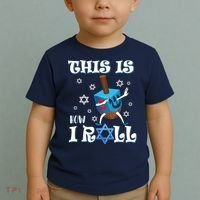 This Is How I Roll Hanukkah Chanukkah Dreidel Jewish Toddler T-Shirt thumb 2