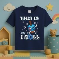 This Is How I Roll Hanukkah Chanukkah Dreidel Jewish Toddler T-Shirt thumb 3