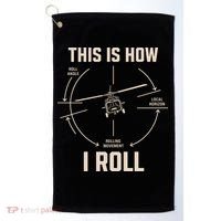 This Is How I Roll Funny Helicopter Golf Towel thumb 0