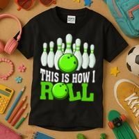 This Is How I Roll Bowling Team Bowler Kids T-Shirt thumb 3