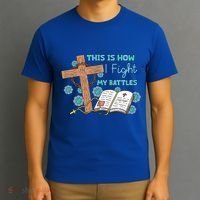 This Is How I Fight My Battles Christian Faith Bible Lover Gift T-Shirt thumb 3