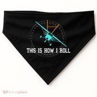 This Is How We Roll Pilot Funny Airplane Aircraft Tees USA-Made Doggie Bandana thumb 0
