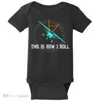This Is How We Roll Pilot Funny Airplane Aircraft Tees Baby Bodysuit thumb 0