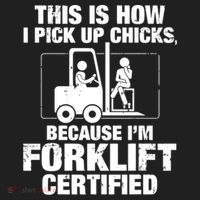 This Is How I Pick Up Chicks, Because I'm Forklift Certified Golf Towel thumb 3